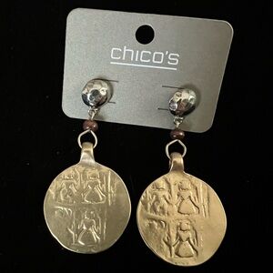 Chico's Gold and Silver Statement Earrings